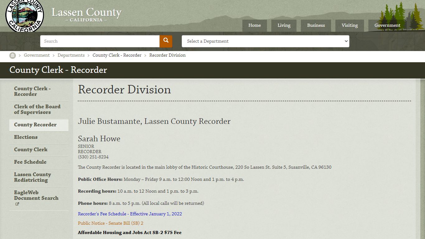 Recorder Division | Lassen County